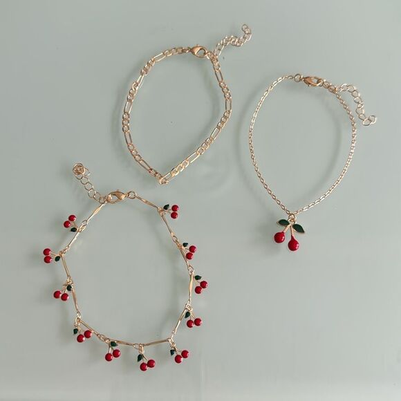 Cherry anklet Set A1376 - Picture 3 of 4